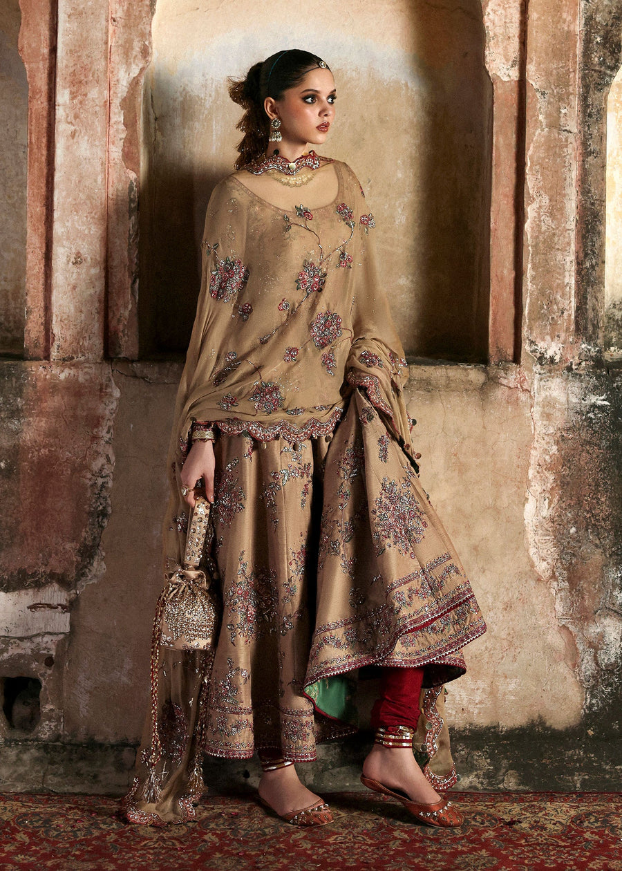 Hussain Rehar Massarat Embroidered Raw Silk Unstitched 3Pc Suit - Mahvash