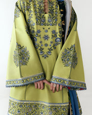Jugnu Lahore Spring Summer Unstitched Embroidered Cotton 3Pc Suit - Mai