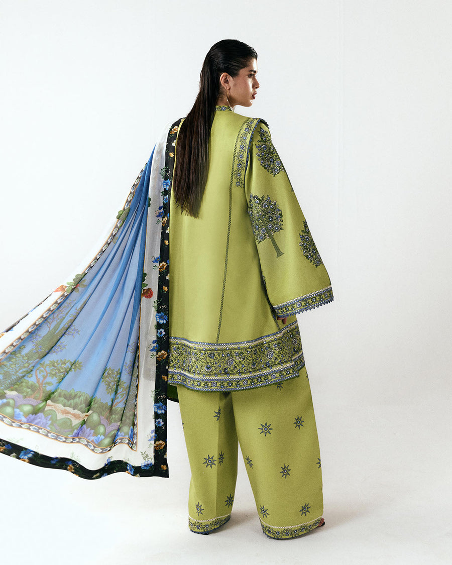 Jugnu Lahore Spring Summer Unstitched Embroidered Cotton 3Pc Suit - Mai