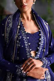 Afrozeh La Fuchsia Embroidered Raw Silk Unstitched 3Pc Suit ALF-25-V1-04 MAISON