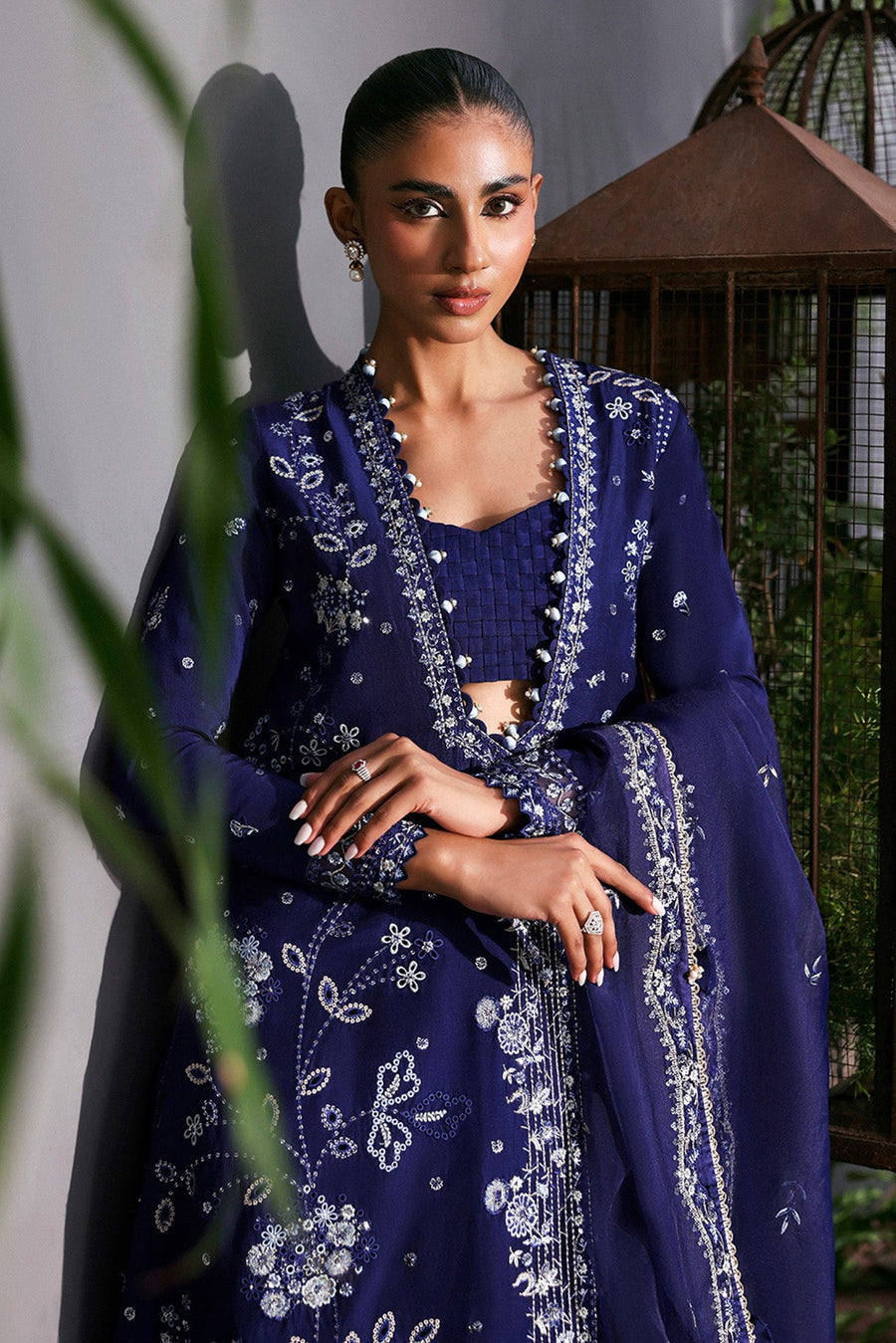 Afrozeh La Fuchsia Embroidered Raw Silk Unstitched 3Pc Suit ALF-25-V1-04 MAISON
