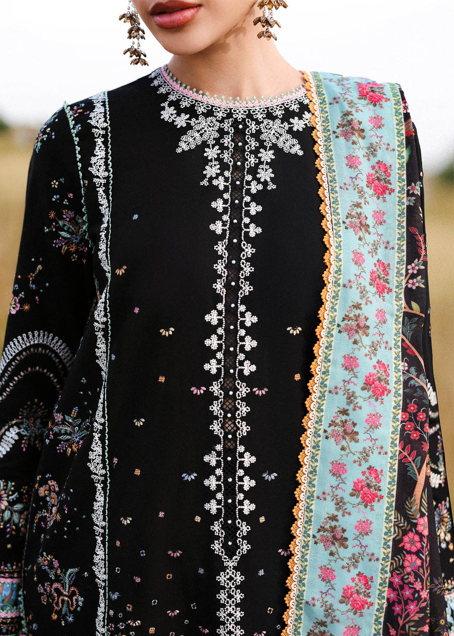 Hussain Rehar Embroidered Khaddar Unstitched 3Pc Suit - Malika