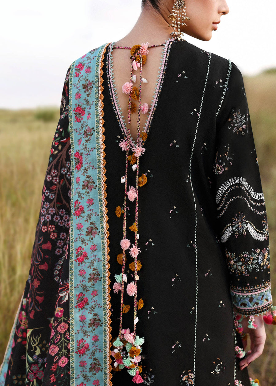 Hussain Rehar Embroidered Khaddar Unstitched 3Pc Suit - Malika