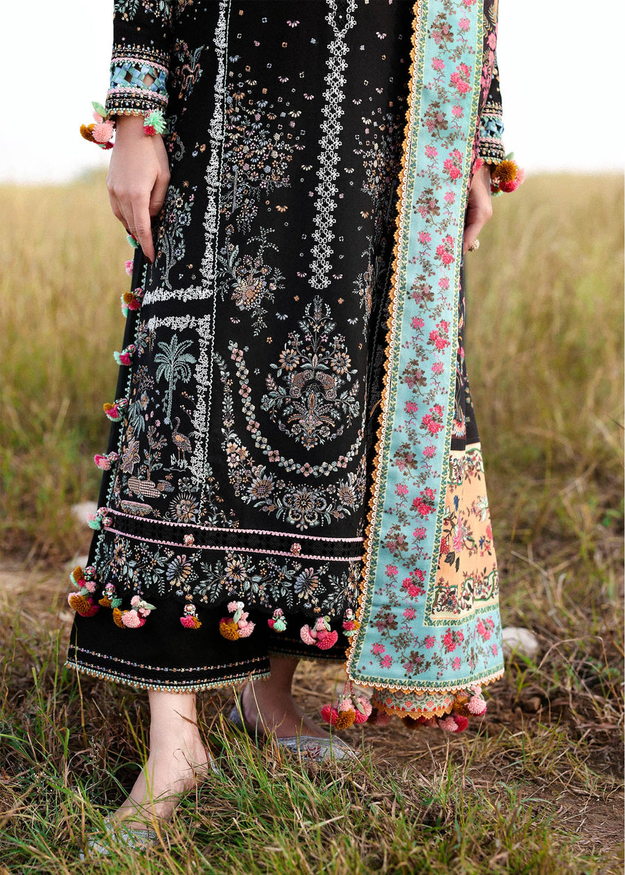 Hussain Rehar Embroidered Khaddar Unstitched 3Pc Suit - Malika