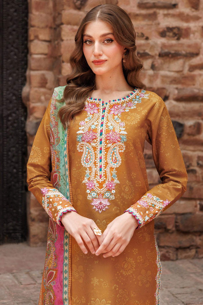 Farasha Seraya Embroidered Lawn Unstitched 3Pc Suit D-08 MALISA