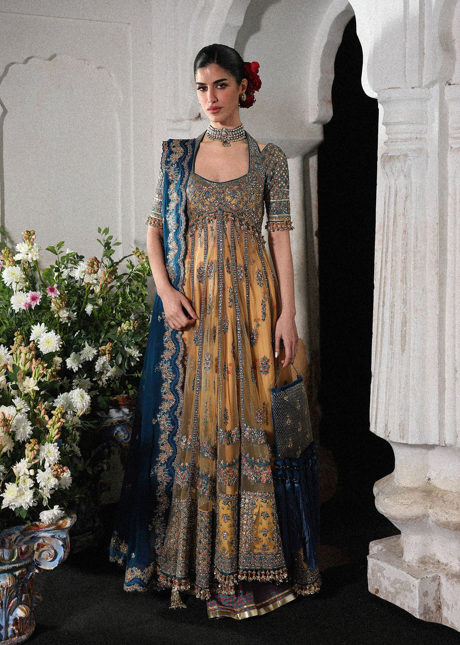 Hussain Rehar Festive Embroidered Net Unstitched 3Pc Suit - Man Jogi