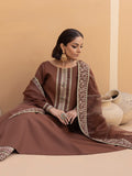 Hemstitch Embroidered Raw Silk Ready to Wear 3Pc Suit - Manha