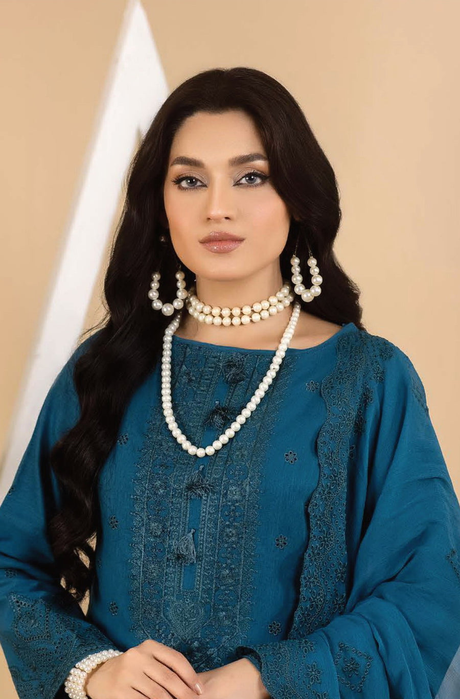 Dilkash Afsana by Manizay Chikankari Karandi Unstitched 3Pc Suit M-01