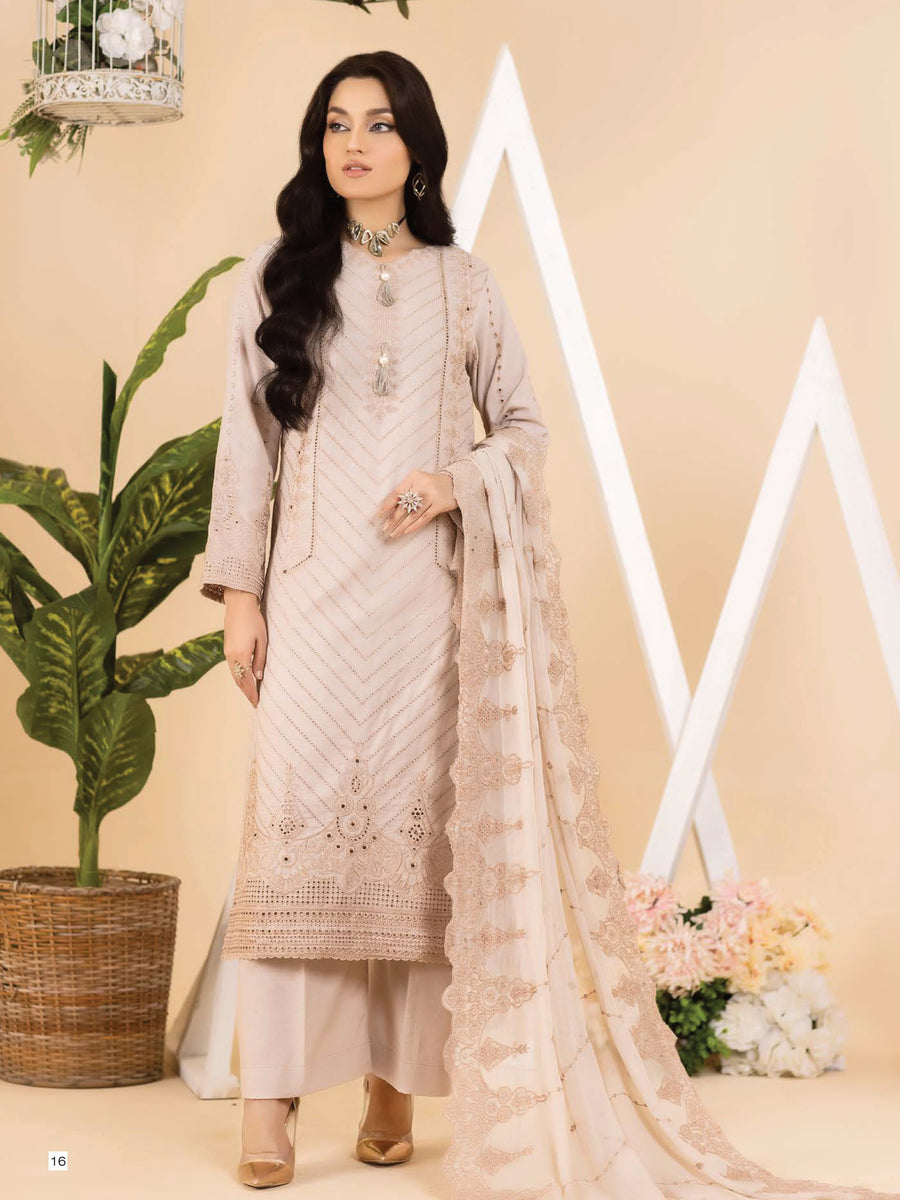 Dilkash Afsana by Manizay Chikankari Karandi Unstitched 3Pc Suit M-03