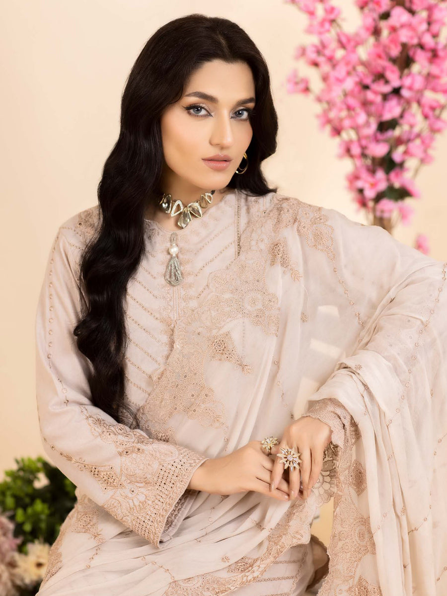 Dilkash Afsana by Manizay Chikankari Karandi Unstitched 3Pc Suit M-03
