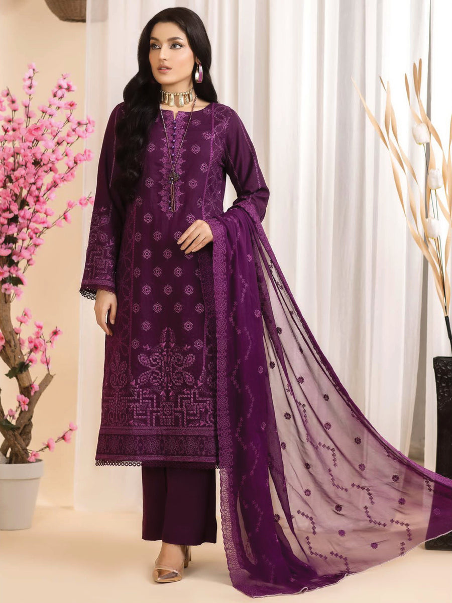 Dilkash Afsana by Manizay Chikankari Karandi Unstitched 3Pc Suit M-04