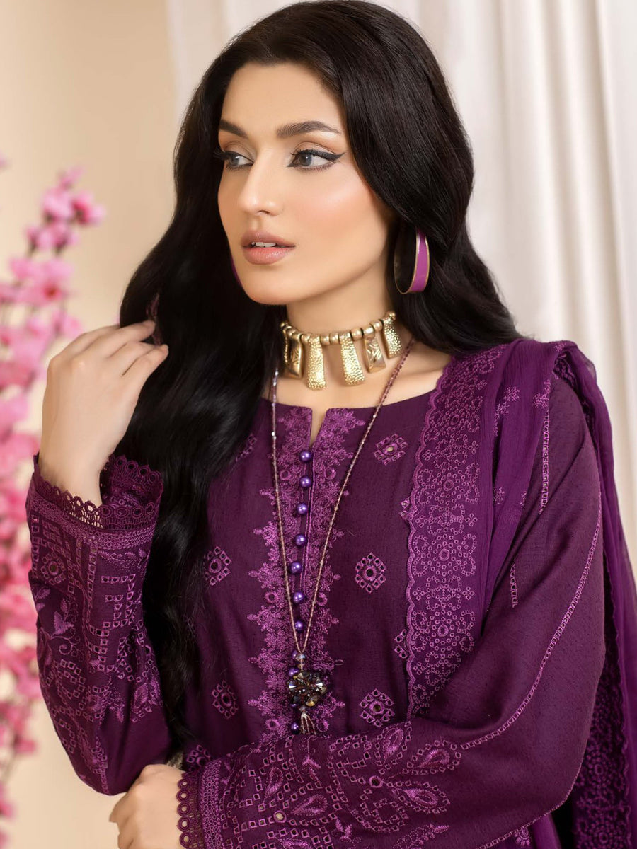 Dilkash Afsana by Manizay Chikankari Karandi Unstitched 3Pc Suit M-04