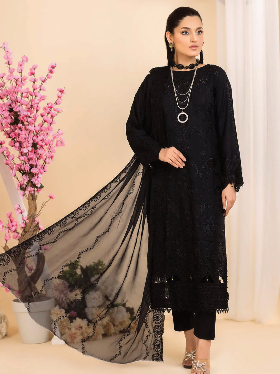 Dilkash Afsana by Manizay Chikankari Karandi Unstitched 3Pc Suit M-09