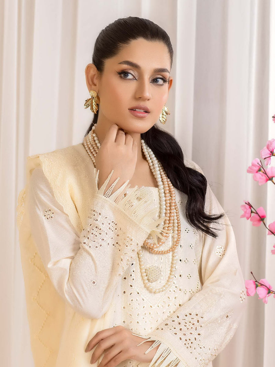 Dilkash Afsana by Manizay Chikankari Karandi Unstitched 3Pc Suit M-10