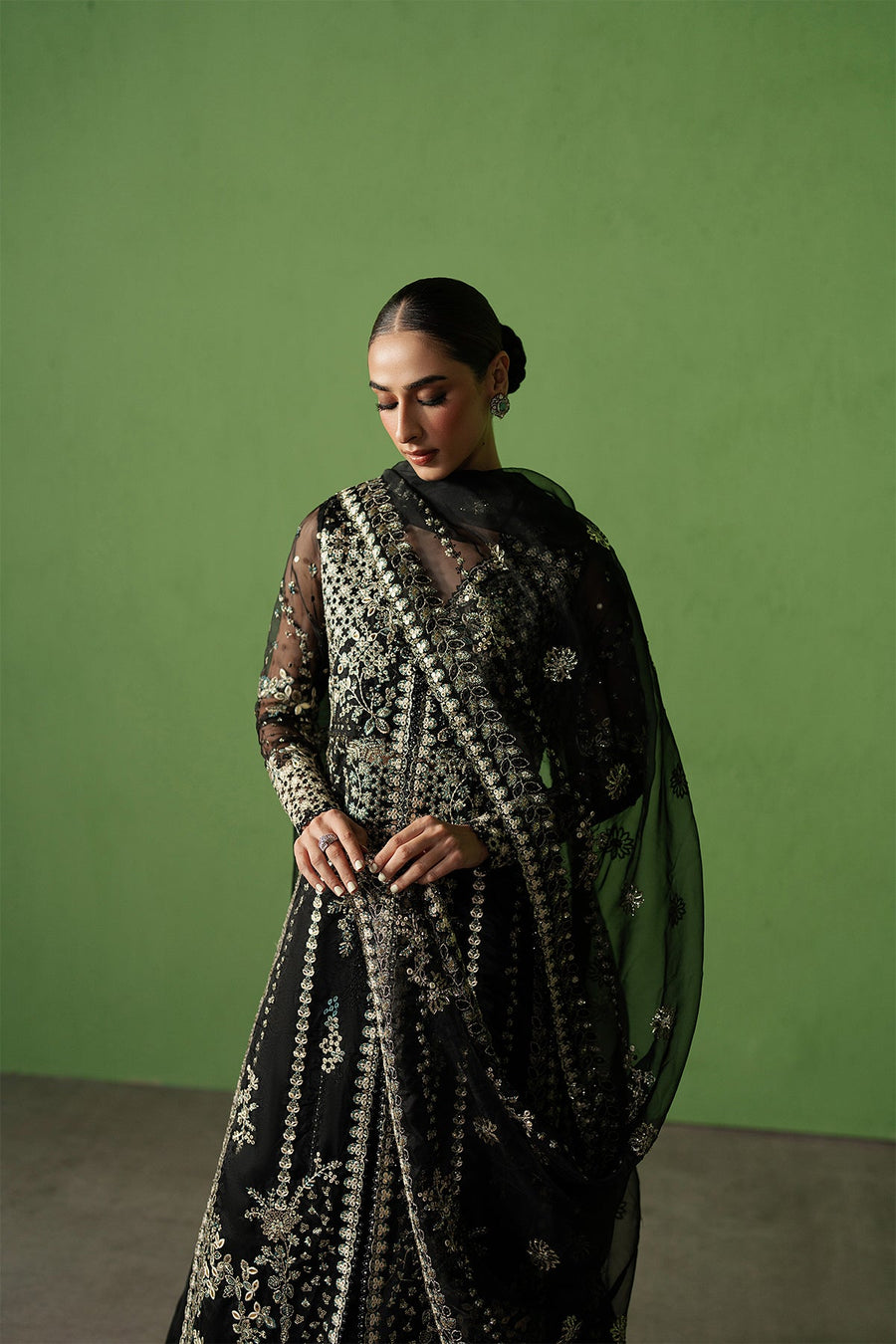 Ayzel Pehli Nazar Embroidered Organza Unstitched 3Pc Suit AZW-25-V1-09 MANZAR