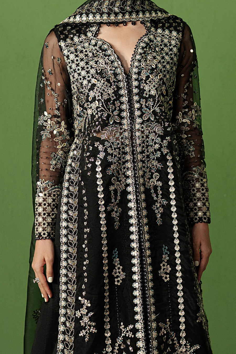 Ayzel Pehli Nazar Embroidered Organza Unstitched 3Pc Suit AZW-25-V1-09 MANZAR