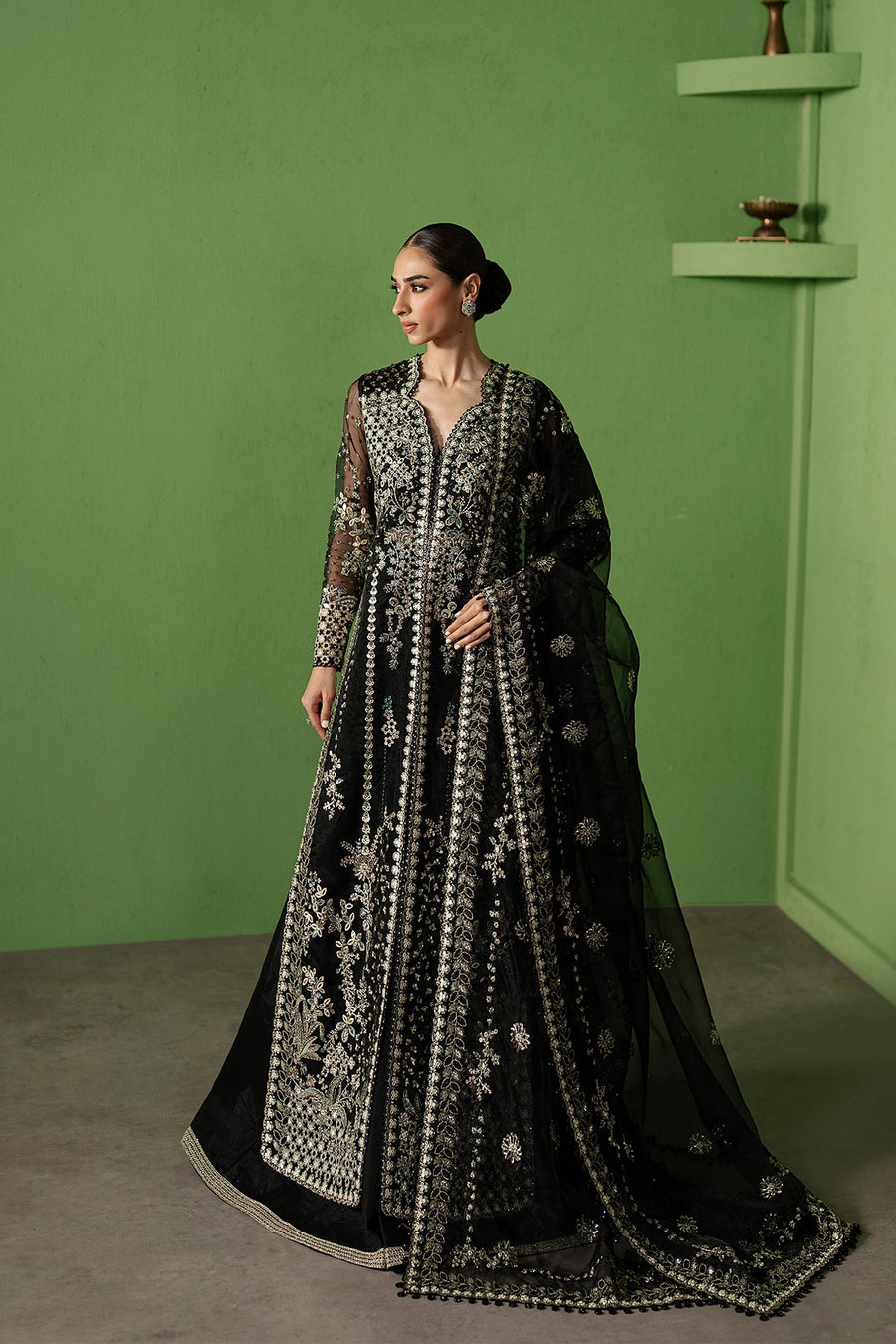 Ayzel Pehli Nazar Embroidered Organza Unstitched 3Pc Suit AZW-25-V1-09 MANZAR