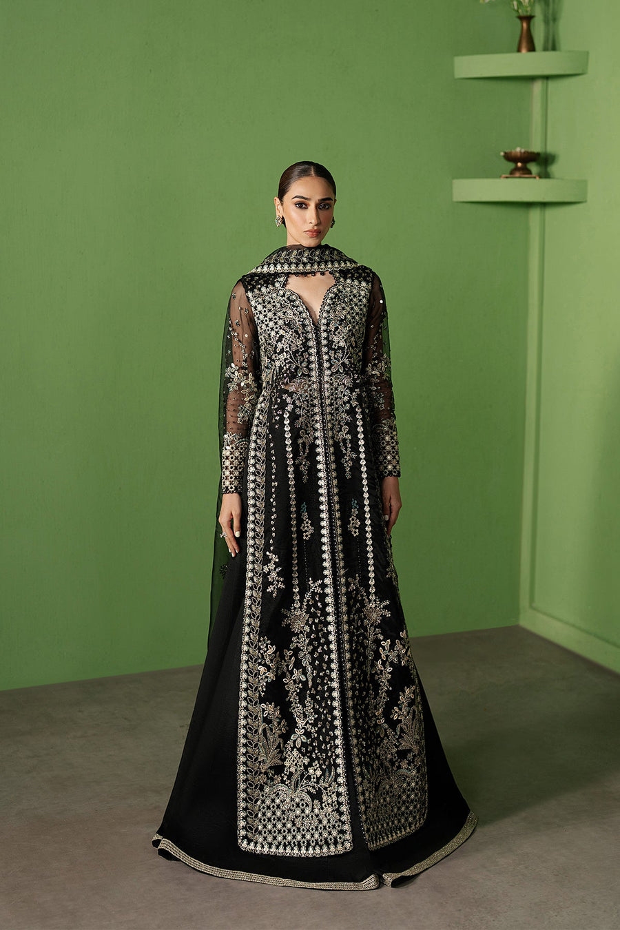 Ayzel Pehli Nazar Embroidered Organza Unstitched 3Pc Suit AZW-25-V1-09 MANZAR