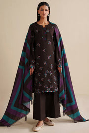 Farasha Winter Spell Embroidered Khaddar Unstitched 3Pc Suit - Maple