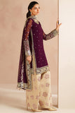 Farasha Luxury Embroidered Chiffon Unstitched 3Pc Suit - Maple Glow