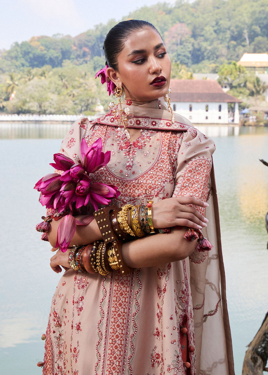 Hussain Rehar Luxury Lawn Unstitched Embroidered 3Pc Suit D-02 Mari