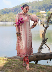 Hussain Rehar Luxury Lawn Unstitched Embroidered 3Pc Suit D-02 Mari