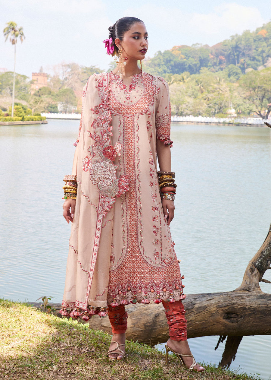 Hussain Rehar Luxury Lawn Unstitched Embroidered 3Pc Suit D-02 Mari