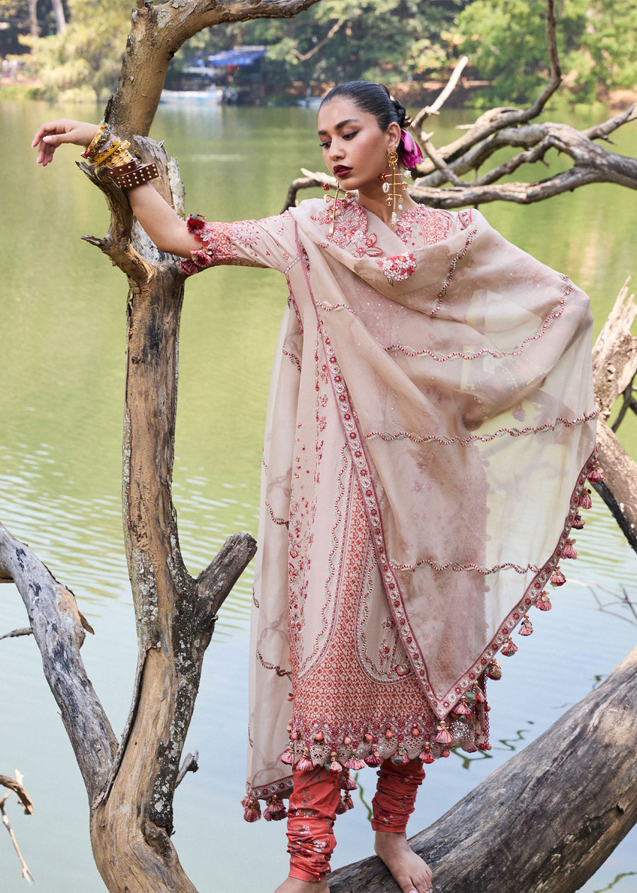 Hussain Rehar Luxury Lawn Unstitched Embroidered 3Pc Suit D-02 Mari