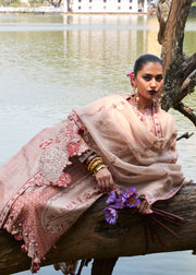 Hussain Rehar Luxury Lawn Unstitched Embroidered 3Pc Suit D-02 Mari
