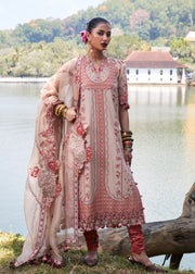 Hussain Rehar Luxury Lawn Unstitched Embroidered 3Pc Suit D-02 Mari