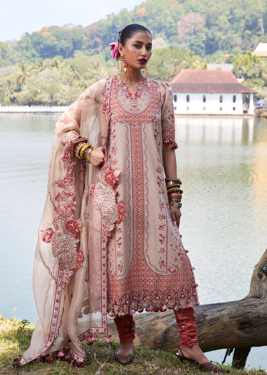 Hussain Rehar Luxury Lawn Unstitched Embroidered 3Pc Suit D-02 Mari
