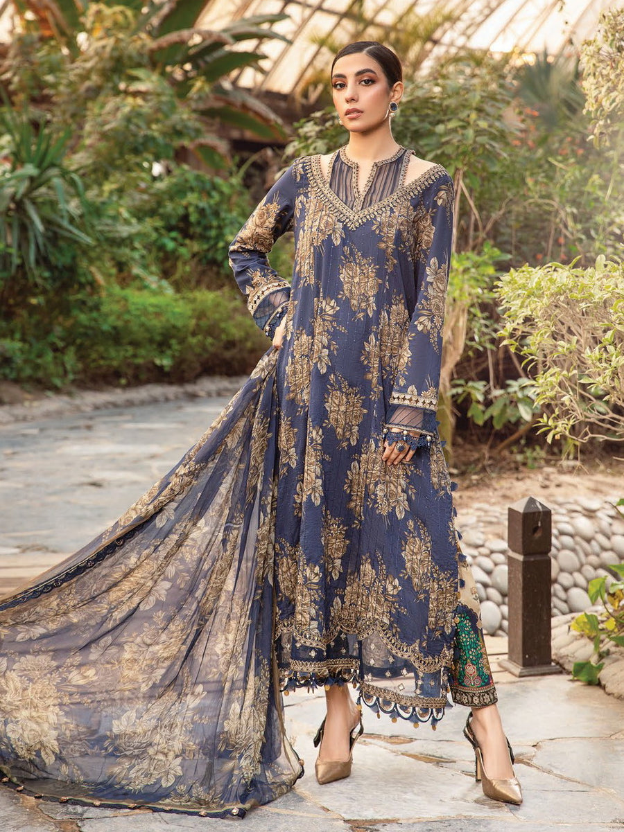 Maria.B M.Prints Unstitched Embroidered Lawn 3Pc Suit MPT-2110-B