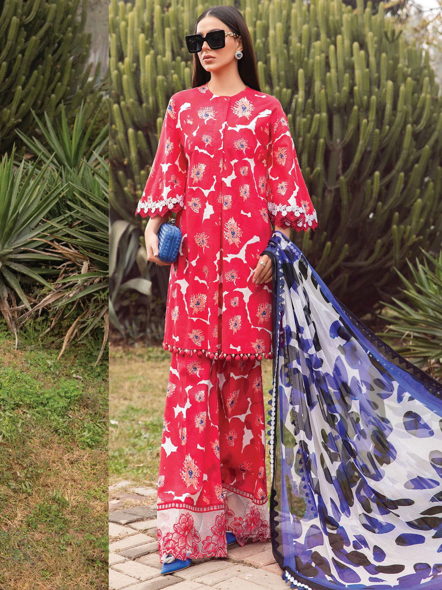 Maria.B M.Prints Unstitched Embroidered Lawn 3Pc Suit MPT-2112-A