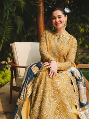 Saira Shakira Embroidered Organza Unstitched Wedding Suit - MARIGOLD