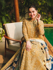 Saira Shakira Embroidered Organza Unstitched Wedding Suit - MARIGOLD