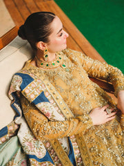 Saira Shakira Embroidered Organza Unstitched Wedding Suit - MARIGOLD