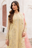 Farasha Ritzier Embroidered Chiffon Unstitched 3Pc Suit - Marigold Bliss