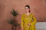 Feathers Premium Embroidered Lawn Unstitched 3Pc Suit - Marigold Jardin