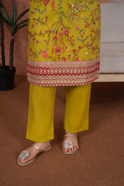 Feathers Premium Embroidered Lawn Unstitched 3Pc Suit - Marigold Jardin