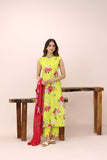 Feathers Premium House of Petals Unstitched Lawn 3Pc Suit Marigold Mesh-FT748