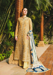 Saira Shakira Embroidered Organza Unstitched Wedding Suit - MARIGOLD