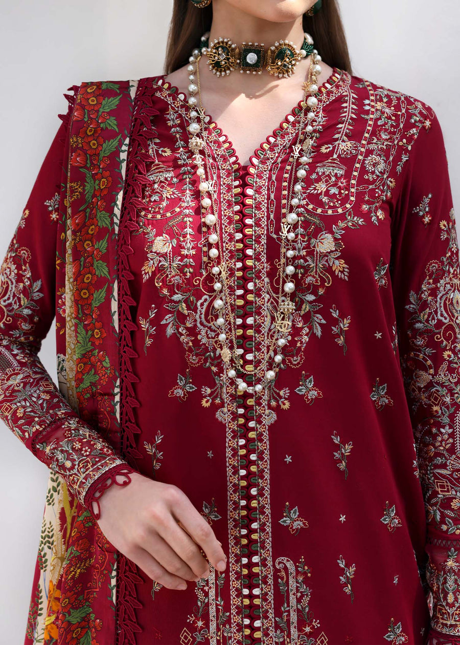 Kanwal Malik Elysia Embroidered Lawn Unstitched 3Pc Suit - MARINA