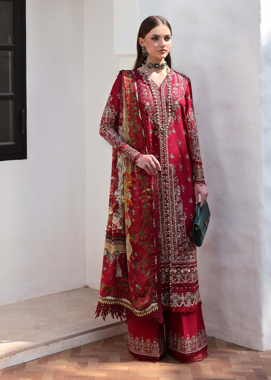 Kanwal Malik Elysia Embroidered Lawn Unstitched 3Pc Suit - MARINA