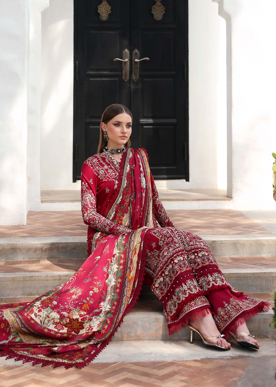 Kanwal Malik Elysia Embroidered Lawn Unstitched 3Pc Suit - MARINA