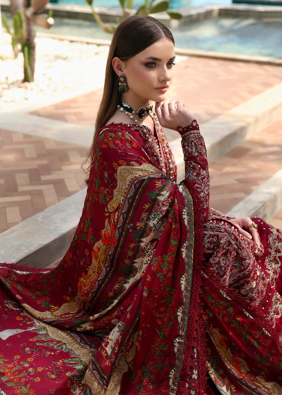 Kanwal Malik Elysia Embroidered Lawn Unstitched 3Pc Suit - MARINA