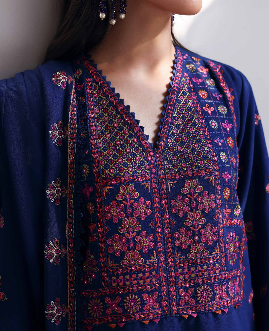 Republic Womenswear Amaris Unstitched Karandi 3Pc Suit D-10 Maris