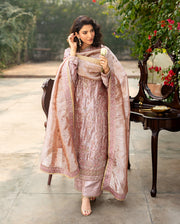 Mushq Sunehri Ramsha Edit Lama Silk Stitched 3Pc Suit - Marium