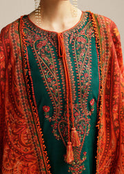 Hussain Rehar Embroidered Khaddar Unstitched 3Pc Suit - Marjaan