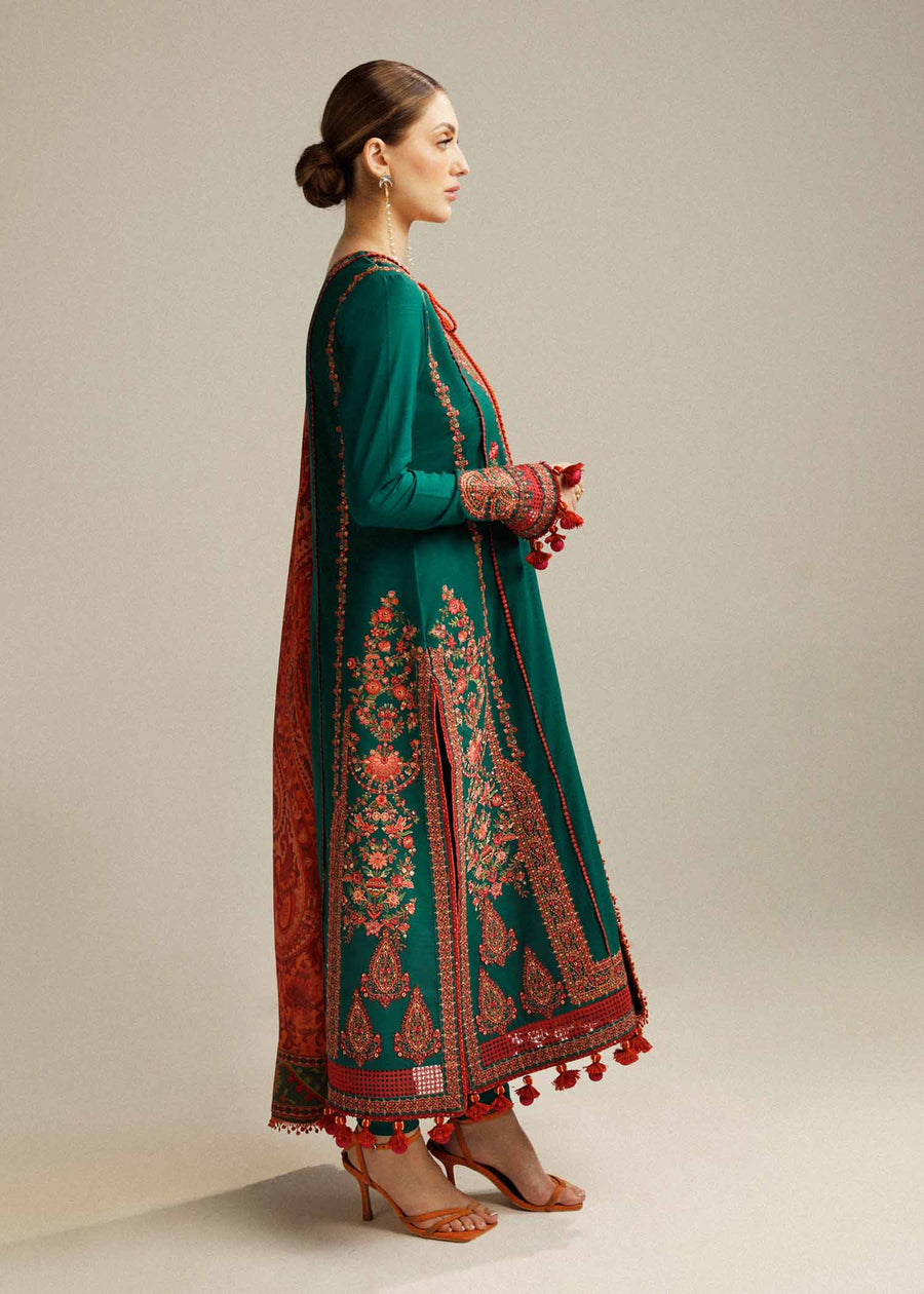 Hussain Rehar Embroidered Khaddar Unstitched 3Pc Suit - Marjaan