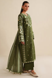 Farasha Winter Spell Embroidered Khaddar Unstitched 3Pc Suit - Marla